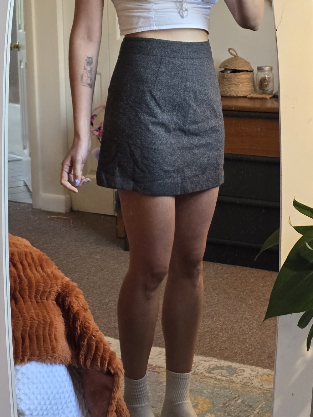Madewell Wool A-Line Mini Skirt
